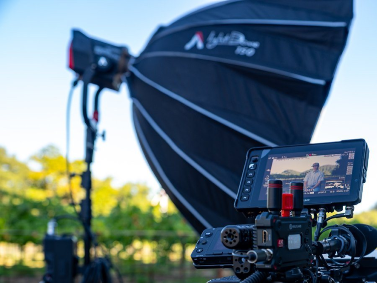 Aputure Light Dome 150 on set