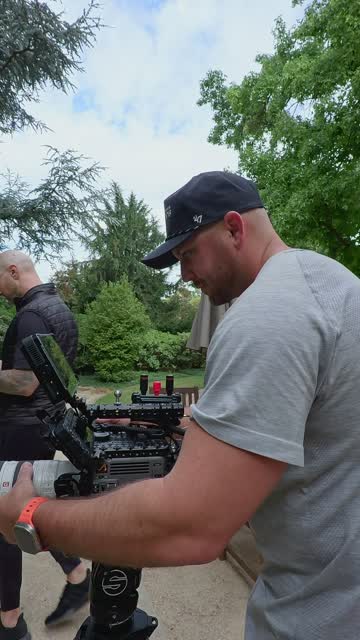 Camera preparation in the garden during the Harney Lane shoot