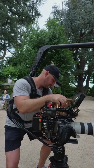Camera operator filming in the Harney Lane garden